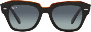 Солнцезащитные очки Ray-Ban унисекс Rb2186 State Street Square, Black on Transparent Brown/Grey Vintage