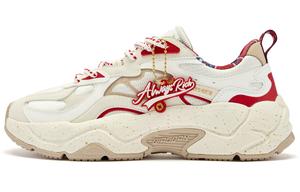 QIAODAN Нескользящие износостойкие низкие повседневные туфли женские бежево-красные