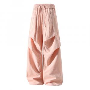 Повседневные брюки Unisex тонкие прямого кроя X1617, розовый