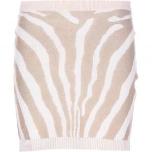 Мини-юбка с принтом zebra BALMAIN, хаки