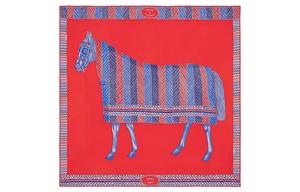 Шёлковый шарф Фобур HERMES, красный