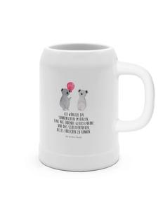 Пивная кружка с коалой и воздушным шаром с надписью белого цвета Mr. & Mrs. Panda