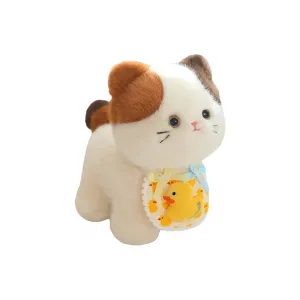 Три цветка плюшевая кукла котенок в слюнявчике высота 20см/30см DIAIWAI
