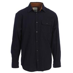 Gioberti Мужская фланелевая рубашка в клетку с начесом из 100 % хлопка с вельветовым контрастом, темно-синий