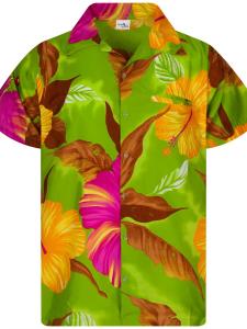 Рубашка King Kameha Hawaiian Big Flower, светло-зеленый