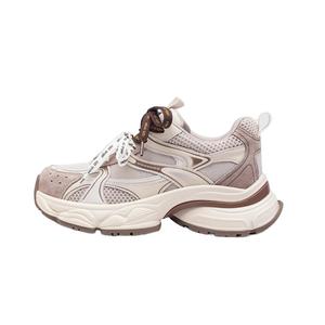 WOOS BOBO Дышащие и легкие массивные кроссовки женские бежево-абрикосовые, цвет Beige Apricot