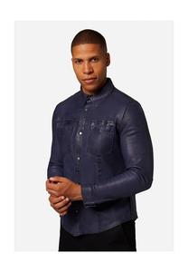 Кожаная рубашка - обратная рубашка двусторонняя кожаная рубашка Ricano, синий