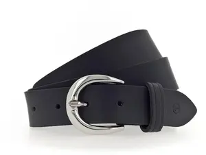 Кожаный ремень Tamaris с блестящей серебряной застежкой, синий