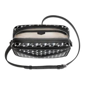 Сумка через плечо Moynat черно-белая с кожаными вставками из коровьей кожи