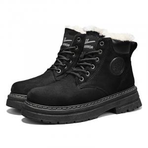 WARRIOR Унисекс уличные ботинки хаки-черные велюровые, цвет Black (Velvet-Like)