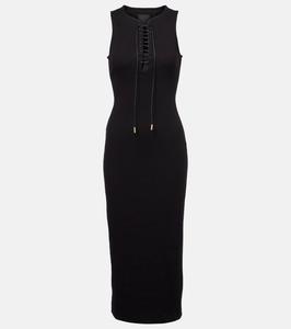 Хлопковое ребристое платье миди Givenchy, Black