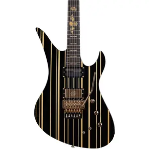Электрогитара Schecter Guitar Research Synyster Gates Custom-S, глянцевый черный с золотой полоской