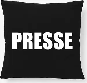 Подушка Хураа с напечатанной надписью, подарочная, 40x40 см, с наполнителем, черный хлопок, прессованный декор Hellweg Druckerei