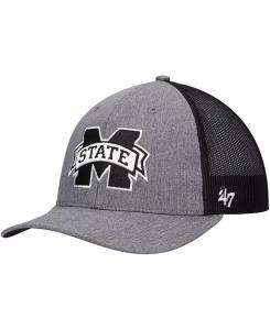 47 брендовая мужская угольная регулируемая шляпа Mississippi State Bulldogs Carbon Trucker '47 Brand, серый