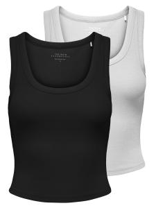 Топ ONLY ONLEASY, черный/белый