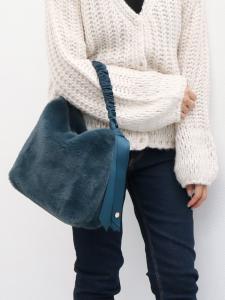 (L) Сумка-тоут Cachecache/Grosgrain с одной ручкой из эко-меха