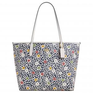 COACH Городская сумка из покрытого холста, большая женская наплечная сумка мультиколор