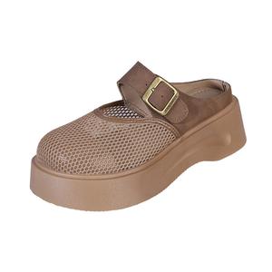 Сандалии женские с закрытым носком, устойчивые к истиранию и скольжению WUJI, Khaki