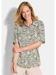 GOLDNER Рубашка-блузка из вискозы с узором пейсли, цвет «камень» / узорчатый