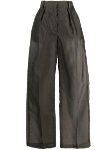 Fabiana Filippi брюки свободного кроя с прозрачными штанинами, зеленый