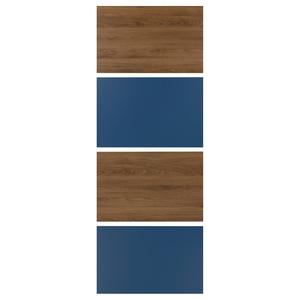 4 панели для дверной рамы раздвижной двери, орех/синий, 75x201 см IKEA Mehamn