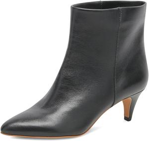 Женские классические ботильоны Miss Left с заостренным носком, каблук-кисет, низкий каблук, широкий голень, на пуговицах, стильная обувь для вечеринок и повседневная носка, размеры US 4-16, Black