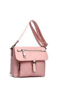 Сумка через плечо COLLEZIONE ALESSANDRO "Нейлон" современного дизайна со множеством отделений, розовый