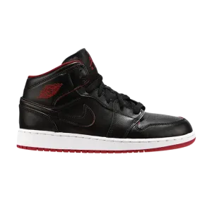 Кроссовки Air Jordan 1 Retro Mid GS 'Black Gym Red', черный