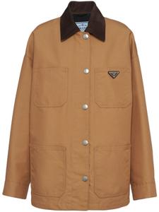 Prada куртка с логотипом, коричневый