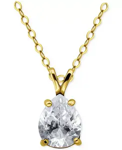 Ожерелье с подвеской-солитером из кубического циркония в форме груши, 16 дюймов + 2 дюйма, эксклюзивно в Macy's Giani Bernini, gold
