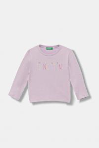 Детская хлопковая кофта с длинным рукавом United Colors Of Benetton, фиолетовый