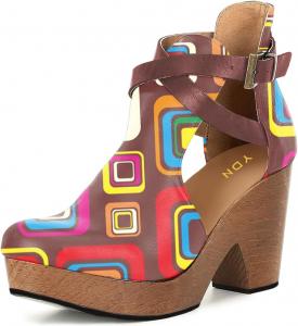 Женские ботильоны YDN в ретро стиле с платформой, перекрестными ремешками и пряжками, закрытый носок, средний высокий каблук, с вырезами, для официальных мероприятий и работы, размеры 4-16 US, Square