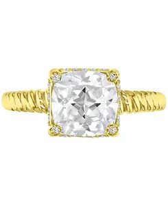 Обручальное кольцо-солитер с кубическим цирконием огранки «кушон» Macy'S, gold