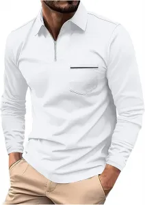 Мужская рубашка поло с длинным рукавом, осень 2023 Muscularfit