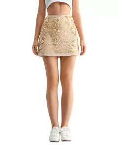 Мини-Юбка с бахромой Luvee, коричневый