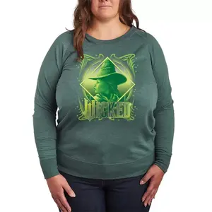 Футболка большого размера с длинными рукавами из французского трикотажа с изображением портрета Элфабы Licensed Character, зеленый