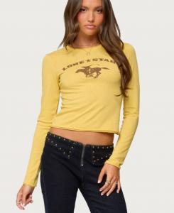 Женская футболка с длинными рукавами Lone Star Edikted, Yellow