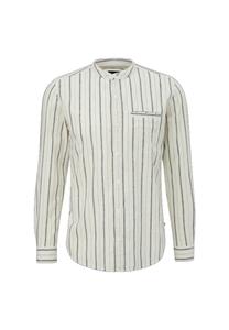 Рубашка повседневная, стандартного кроя, смесь хлопка и льна, мужская QS, белый