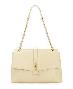 Кремовая сумка через плечо с декоративной застежкой Kazar, бежевый