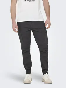 Брюки-карго ONLY & SONS "ONSCARTER LIFE CARGO CUFF 0013 PANT NOOS", цвет Grey Pinstripe