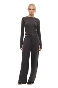 Широкие брюки No Matter What, темно-серый