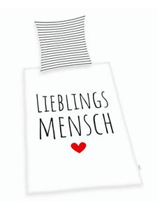 Комплект постельного белья из 2 предметов из перкаля 135x200 см Любимый человек белого цвета Herding, 135x200 см