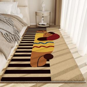 Budis Ковер 140х200 см для спальни/гостиной из искусственного кашемира, утепленный, с рисунком собаки у пианино