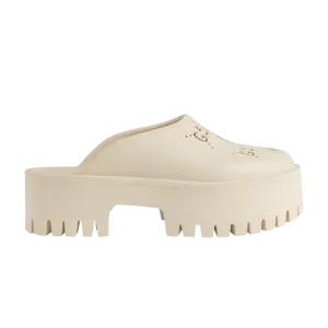 Кроссовки Gucci Wmns Platform Perforated G Sandal, кремовый