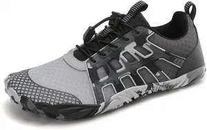 Мужские дышащие походные туфли Легкие кроссовки для трейл-раннинга для активного отдыха, восхождений, велоспорта, противоскользящие треккинговые обувь, удобные спортивные горные кроссовки Qacksv, серый