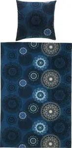 Постельное белье , темно-синее, 1x 155x220 см + 1x 80x80 см Erwin Müller