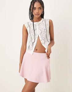 Мини-юбка средней посадки Abercrombie & Fitch розового цвета