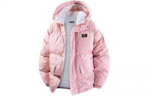 Пуховик Unisex с капюшоном утепленный стеганый ZIAREL, розовый[removable logo]