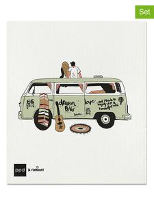 Ppd Набор из 2 губок "Свобода" бело-зеленого цвета - (Д)20 x (Ш)17 см