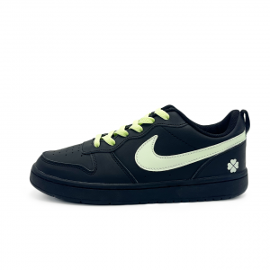 Nike Court Borough Black Sole Fluorescent Low top Kids' Skateboarding Shoes Black Teenagers